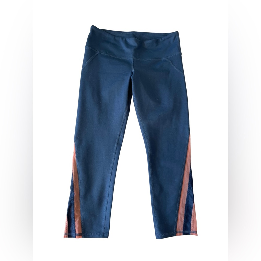 ⚡️Flash Sale⚡️ Alo Yoga Blue Pink Mesh Sheer Design Cropped Leggings